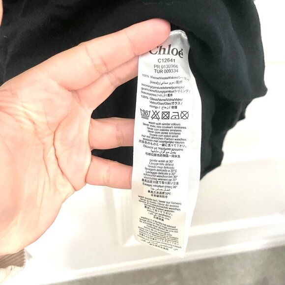 Chloe Girls Mini Me Black Beaded Runway Long Sleeve Dress Size 8 - Picture 3 of 7